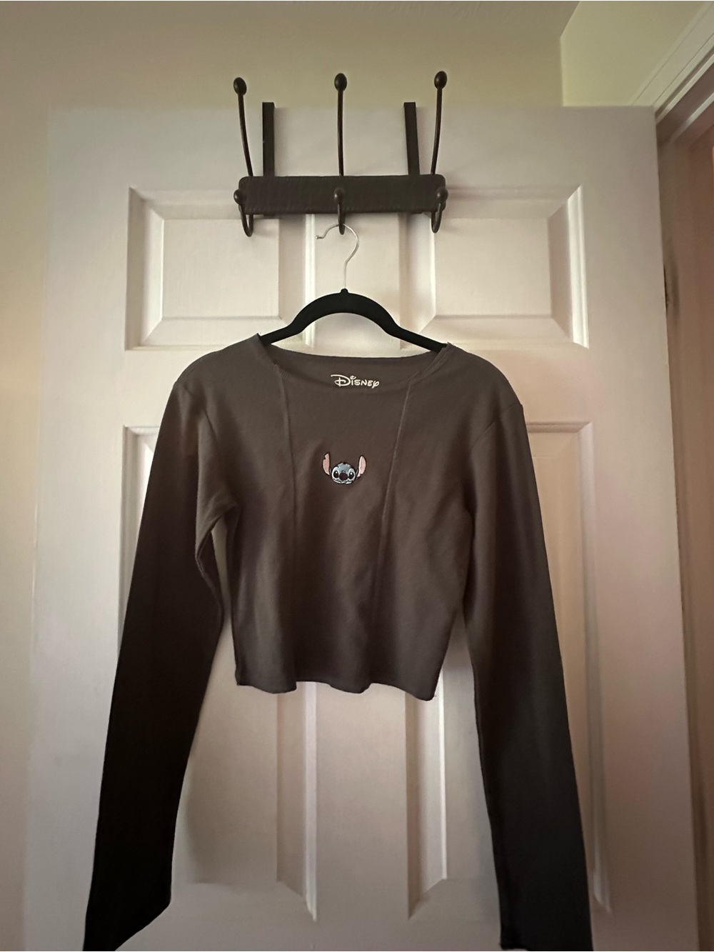 Disney Dark  Gray Sweatshirt- Stitch embroidered